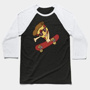 Pizza Skateboarder Baseball T-Shirt